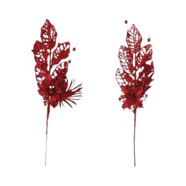 Imagem de Buquê De Frutas Artificiais Com Glitter Para Decoração De Árvore De Na