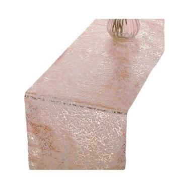 Imagem de Caminho De Mesa Com Glitter Dourado Metálico Retangular Para Decoração