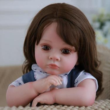 Imagem de Bebê Reborn Menina , Olhos Abertos, 100% Silicone, Realista