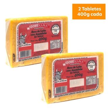 Imagem de Kit com 2 Doces de Leite c/ Amendoim Tablete Doces Uai 400g