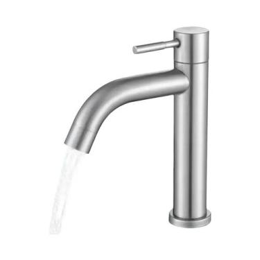 Imagem de Torneira De Aço Inoxidável Para Banheiro G1/2 Para Instalação Em Pia D