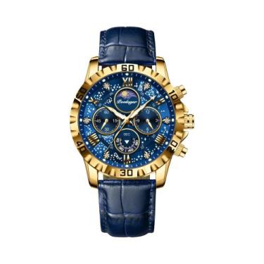 Imagem de Relógio De Couro Luminoso À Prova d'Água Para Homens POEDAGAR, Relógio