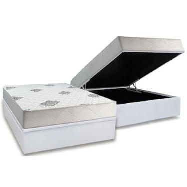 Imagem de Cama Box Baú Casal + Colchão Ortopédico Inovaflex Comfort Premium