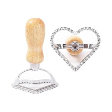 Imagem de Cortador De Ravioli Com Cabo De Madeira Para Massas, Bolinhos, Lasanha