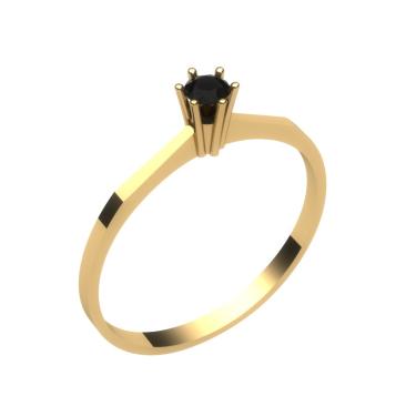 Imagem de Anel Solitário Diamante Negro ouro 18k