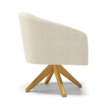 Imagem de Cadeira Sala De Jantar Giratória Ma30 Stella Bouclê D03 - D'rossi Cor Bege