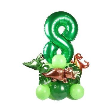 Imagem de Balões De Dinossauro Verdes 21pcs Decorações Para Festa De Aniversário