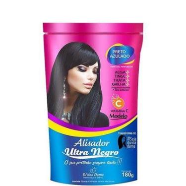 Imagem de Henê Ultra Negro Alisador Divina Dama 180g Preto Azulado Pouch