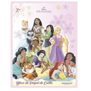 Imagem de Bloco de papel de carta princesas 48 folhas - animativa