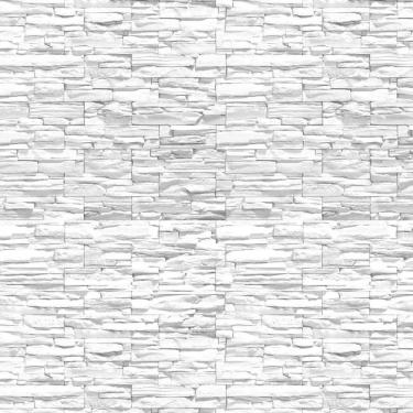 Imagem de Papel De Parede Pedra E Tijolos Branco Adesivo Sala Quarto