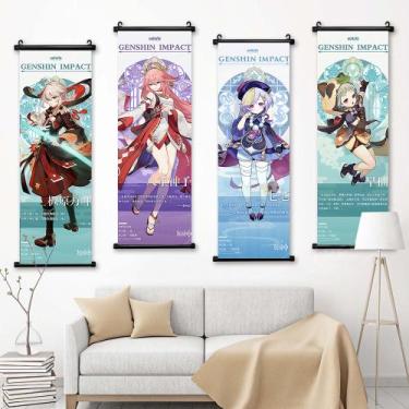 Imagem de Pintura de parede Hanging Scroll Genshin Impact 4 Panels - taiyuanketa