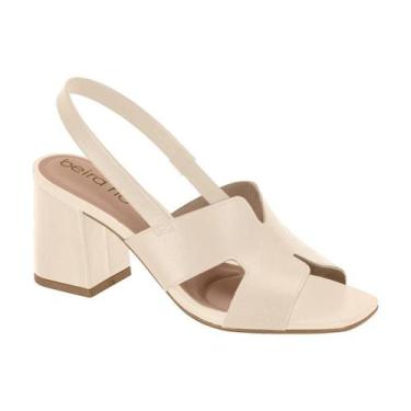 Imagem de Sandália Feminina Beira Rio Salto Alto Grosso Calce Fácil Napa Confort