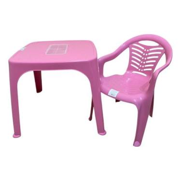 Imagem de Mesa Infantil Rosa + 01 Cadeira Infantil Plasnorthon Kit, Rosa-chiclet