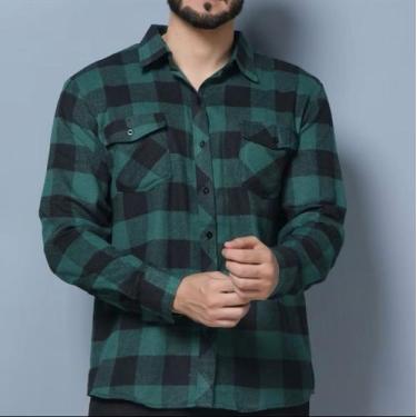 Imagem de Camiseta Masculina Xadrez Flanelada Com Bolsos Manga Longa  Premium - 