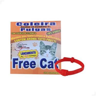 Imagem de Coleira Para Gato Antipulga 36cm Free Cat Cor Vermelho Medida:36cm - F