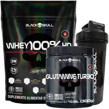 Imagem de Kit Whey 100% HD Refil 900g Chocolate + Glutamina Turbo 300g-Unissex