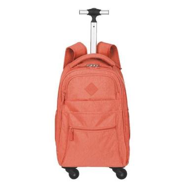 Imagem de Mochila Carrinho 4 Rodas Sestini Rolling Grande Crinkle Laranja - Apri