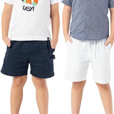 Imagem de Kit 2 Bermudas Shorts Moda Verão Infantil Menino Estiloso - VRASALON, 