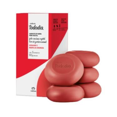 Imagem de Sabonete em Barra Puro Vegetal Natura Tododia Morango e Baunilha Doura