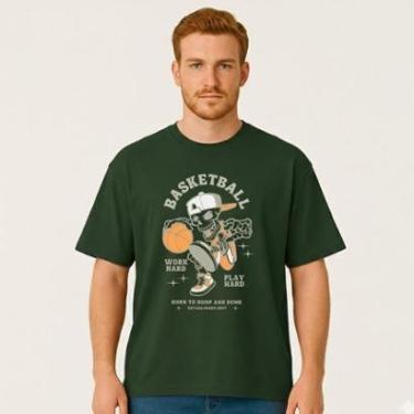 Imagem de Camiseta Oversized Basquete Masculina Algodão Premium-Masculino