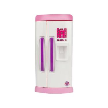 Imagem de Geladeira Infantil Rosa Grande Abre Portas e 9 Acessórios - Pais E Fil