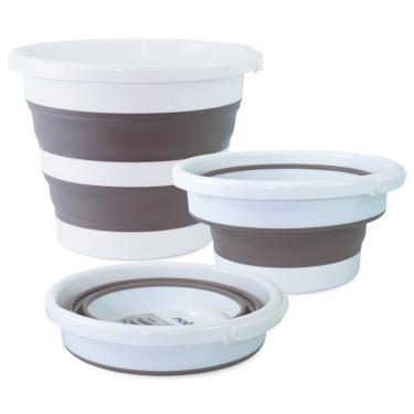 Imagem de Balde Retrátil-dobrável 12l Branco Com Cinza - Nobre