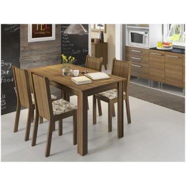 Imagem de Sala Jantar Rosie Rustic/Lírio Bege Mesa 4 Cadeiras Madesa