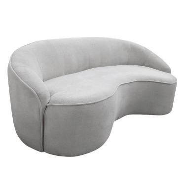 Imagem de Sofá Curvo Montserrat 230cm 04 Lugares Bouclé Cinza Claro - Nexta Casa