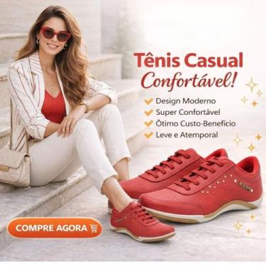 Imagem de tenis feminino casual calce facil kolosh vermelho, Vermelho, 37