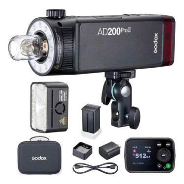 Imagem de Flash Godox AD200PRO II TTL HSS Cabeça Com Luz de Modelagem LED Bicolo