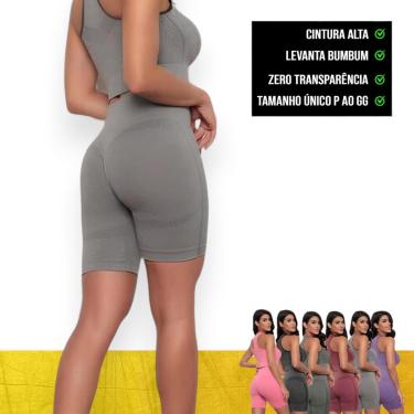 Imagem de SHORT Leg Legging LEVANTA BUMBUM Cintura Alta Fitness Treino Corrida Academia 960-Feminino