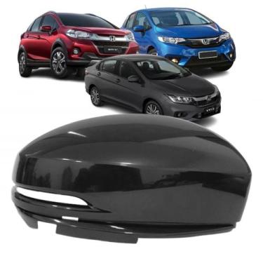 Imagem de Capa Retrovisor Honda Fit 2014 até 2021 City WRV 2018 até 2021 Com Fur