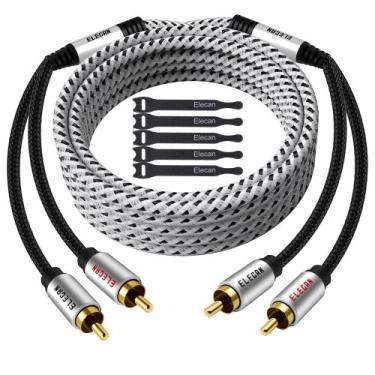 Imagem de Cabo RCA Elecan Premium de 15 m com som Hi-Fi 16 AWG blindado