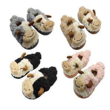 Imagem de Pantufa 3d infantil Bichinho Inverno Proteção Frio Solado De Borracha Peluciada 1 par-U...
