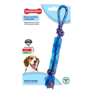 Imagem de Brinquedo Mordedor para Cachorro Odontopet Dental Tubo com Corda para 