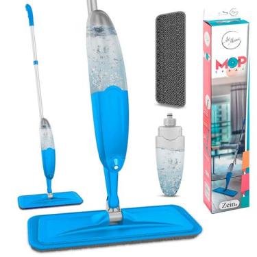 Imagem de Rodo Magico Mop Spray Em Cabo Inox Lava e Seca Esfregão Articulado 360
