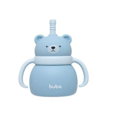 Imagem de Copo Infantil em Silicone Com Canudo 200mL Ursinho  - Buba, Rosa