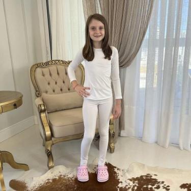 Imagem de Calça Legging Feminina Térmica Infantil - TDZ, Branco, 14