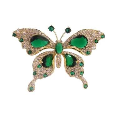 Imagem de Broche De Borboleta Com Strass Para Mulheres, Clássico, Joia De Festa 