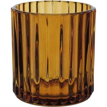 Imagem de Castiçal Decorativo Porta Vela Home&co Vidro 8x7x7cm âmbar - HOME & CO