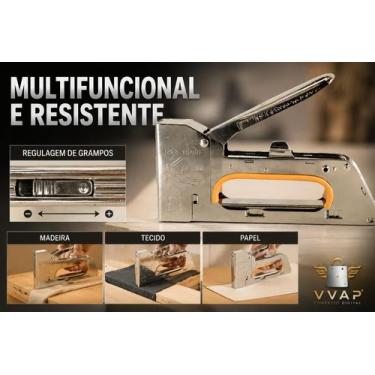 Imagem de Grampeador Pistola Multifuncional 4 a 8mm - Black Bull