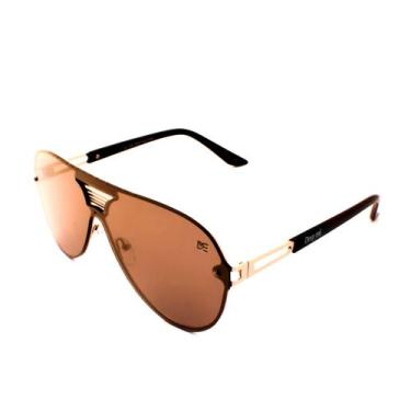 Imagem de Oculos de sol aviador drop me lente unica espelhado dourado - Drop me 