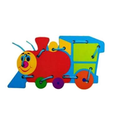 Imagem de Alinhavo Infantil Trem Brinquedo Educativo e Pedagógico - Maninho Brin