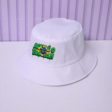 Imagem de Chapeu Bucket Hat Unissex BRASIL Copa Do Mundo Casual COR:AMARELO/GRAF