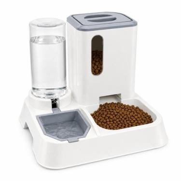 Imagem de Comedouro Bebedouro Automático Cachorro Gato Jel 1L - Jel Plast, Branc