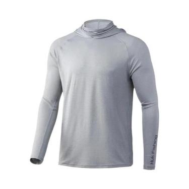 Imagem de Camisa De Pesca Masculina Com Capuz E Proteção UV De Manga Longa Para 