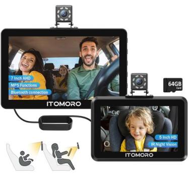 Imagem de Câmera para Carro Infantil Itomoro ACZ419 Tela Dupla 5"+7" 1080P