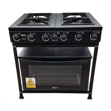 Imagem de Fogão com Forno Semi-Industrial 4 Bocas 107L para Cozinha Profissional Preto Fosco Clarice