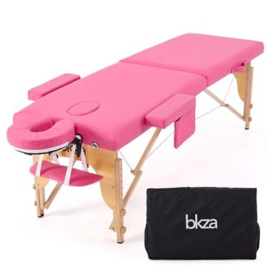 Imagem de Maca Portátil Premium, Divã Cama de Fisioterapia, Estética, Massoterapia, Massagem, Quiropraxia, Depilação, Tatuagem - Altura Ajustável + bolsa de transporte - Rosa Pink BKZA - MSG 103