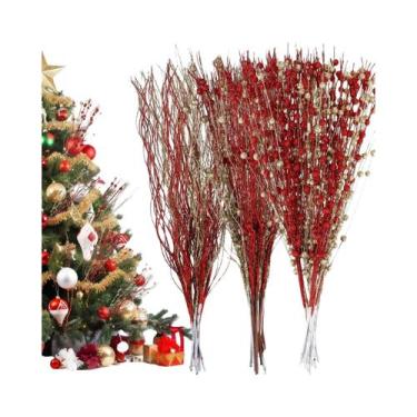 Imagem de Buquê De Frutas Artificiais Com Glitter Para Decoração De Árvore De Na